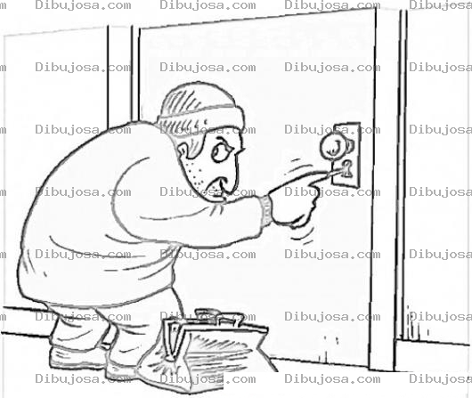 Dibujo para colorear Colorear Ladron Abriendo Una Puerta Dibujo De Hombre Violentando Una Cerradura