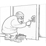 Dibujo para colorear Colorear Ladron Abriendo Una Puerta Dibujo De Hombre Violentando Una Cerradura
