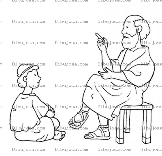Dibujo para colorear Colorear Sabio Con Discipulo