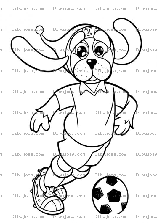 Dibujo para colorear Perro Jugando Futbol Dibujo Para Pintar Y Colorear