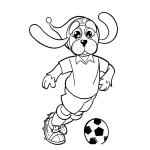 Dibujo para colorear Perro Jugando Futbol Dibujo Para Pintar Y Colorear