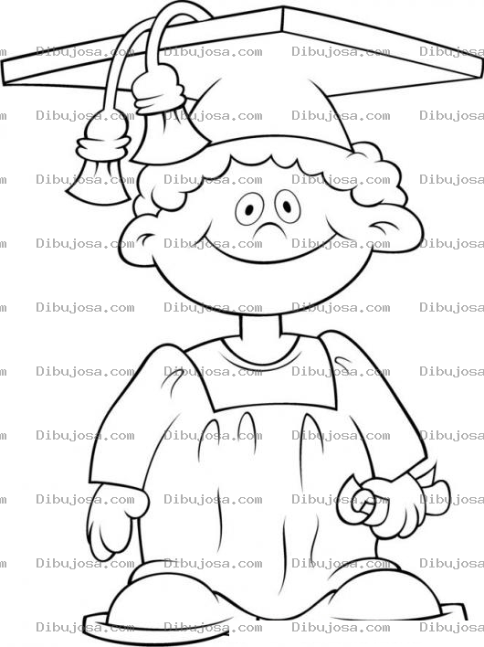 Dibujo para colorear Colorear Chico Con Diploma Birrete Y Toga De Graduacion Ideal Para Una Tarjeta Para Un Recien Graduado