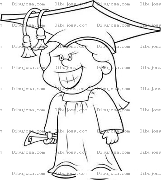 Dibujo para colorear Colorear Chica Con Diploma Birrete Y Toga De Graduacion Ideal Para Una Tarjeta Para Una Estudiante Recien Graduada