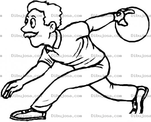 Dibujo para colorear Dibujo De Un Hombre Jugando Boliche Para Colorear