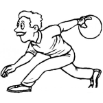 Dibujo para colorear Dibujo De Un Hombre Jugando Boliche Para Colorear