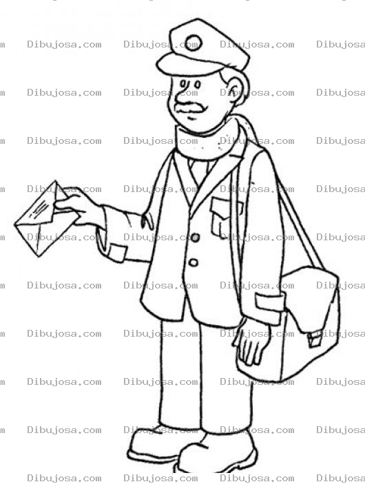 Dibujo para colorear Dibujo De Un Cartero Entregando Una Carta Para Pintar Y Colorear