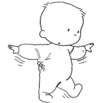 Dibujo para colorear Colorear Bebe Dando Sus Primeros Pasos Dibujo De Nene Caminando Por Primera Vez