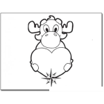 Dibujo para colorear Colorear Moose Bull Winckle Con Un Corazon