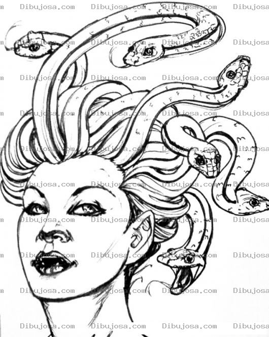 Dibujo para colorear Dibujo De Medusa De La Mitologia Griega Para Pintar Y Colorear