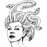 Dibujo para colorear Dibujo De Medusa De La Mitologia Griega Para Pintar Y Colorear