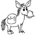 Dibujo para colorear Dibujo De Burrito Con Montura Para Pintar Y Colorear