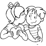 Dibujo para colorear Mi Primer Beso Para Pintar Y Colorear