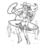 Dibujo para colorear Barbie Vestida De Vaquera Para Pintar Y Colorear