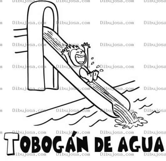Dibujo para colorear Tobogan De Agua Para Colorear Dibujo De Tovogan