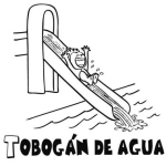 Dibujo para colorear Tobogan De Agua Para Colorear Dibujo De Tovogan