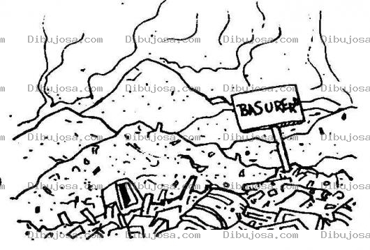 Dibujo para colorear Dibujo De Basura Y Desechos Toxicos Para Pintar Y Colorear basurero