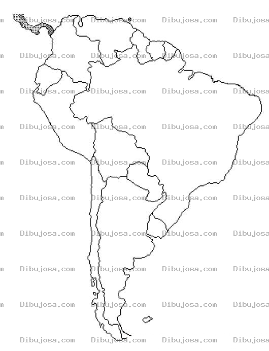 Dibujo para colorear Mapa De America Del Sur Para Pintar Y Colorear Mapa De Suramerica Sudamerica Sur America Sud America