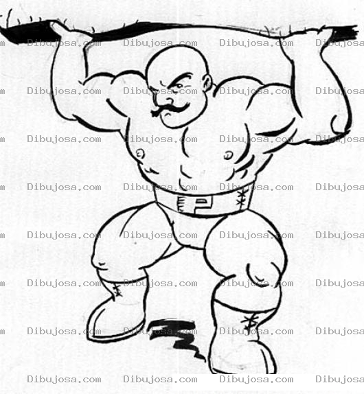 Dibujo para colorear Dibujo De Hombre Fuerrte Levantando Una Roca Para Colorear