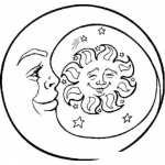 Dibujo para colorear Sol Y Luna Para Pintar Y Colorear A La Luna Y El Sol