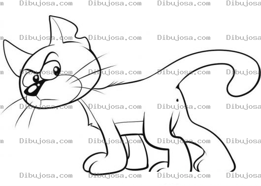 Dibujo para colorear Azrael El Gato Malo De Los Pitufos Gato De Gargamel Para Pintar Y Colorear