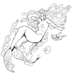 Dibujo para colorear Dibujo De Sirena Para Pintar Y Colorear