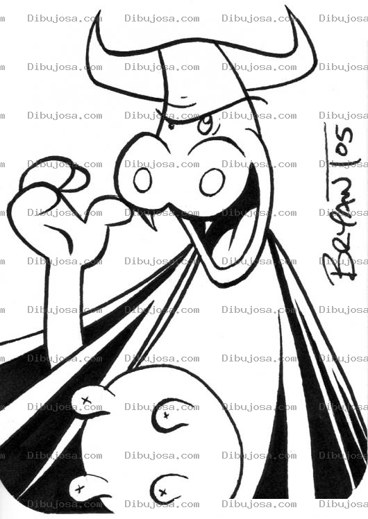Dibujo para colorear Super Vaca Para Pintar Y Colorear A Supervaca Vestida De Vaca Vampiro Vapa Dracula Vaca Con Capa Y Colmillos Mostrando Las Ubres