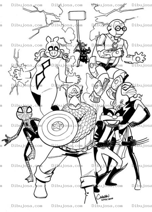 Dibujo para colorear Dibujo De Mopets Super Heroes Para Pintar Y Colorear