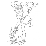 Dibujo para colorear Bufon En Patineta Para Pintar Y Colorear