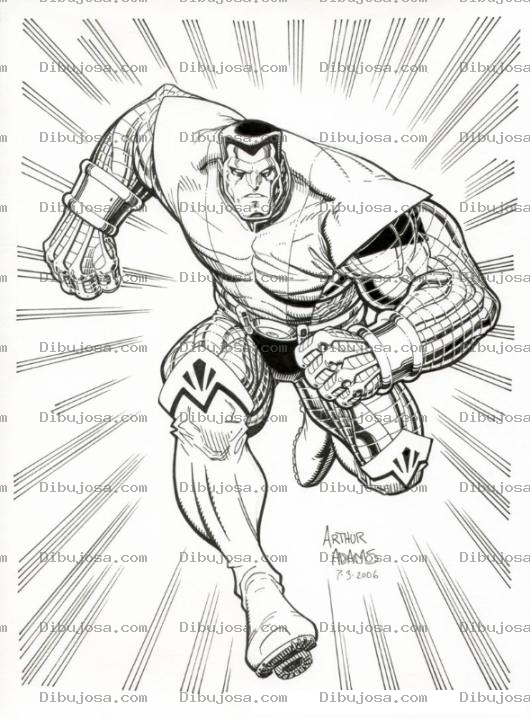 Dibujo para colorear Super Heroe Musculoso Ocn Traje De Hombre Arana Para Colorear