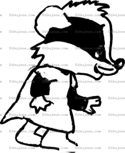 Dibujo para colorear Dibujo De Zorrillito Con Vestido Para Colorear
