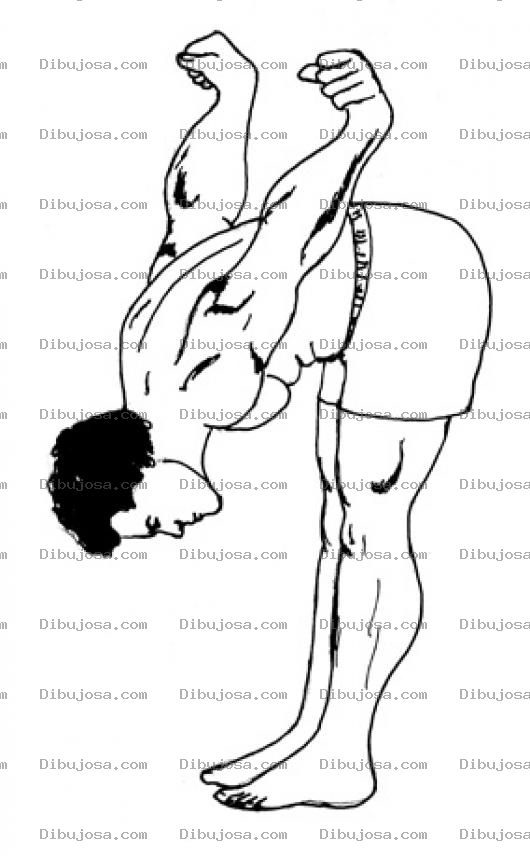 Dibujo para colorear Hombre Haciendo Estiramientos Para Colorear