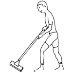 Dibujo para colorear Dibujo De Hombre Aspirando O Trapeando El Piso