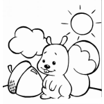 Dibujo para colorear Dibujo De Ardillita Con Bellota Para Colorear