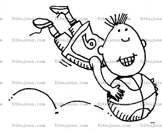 Dibujo para colorear Jugados Volando Con Pelota De Basketball Para Colorear