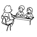 Dibujo para colorear Dibujo De Profesora Hablando Con Padres De Familia Para Colorear