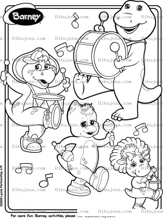 Dibujo para colorear Barney Pintar
