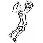 Dibujo para colorear Dibujo De Mujer Lanzando Una Pelota De Basquetbol