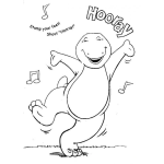 Dibujo para colorear Colorear a Barney feliz