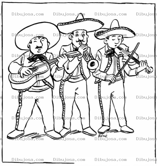 Dibujo para colorear Dibujo De Mariachis Para Pintar Y Colorear Los Mariachi Memos