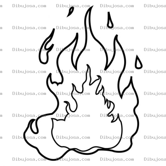 Dibujo para colorear Llamas De Fuego En Caricatura Para Colorear
