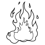 Dibujo para colorear Llamas De Fuego En Caricatura Para Colorear