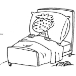Dibujo para colorear Dibujo De Nino Enfermo En Cama De Sarampion O Varisela O Salpudio Para Pintar Y Colorear