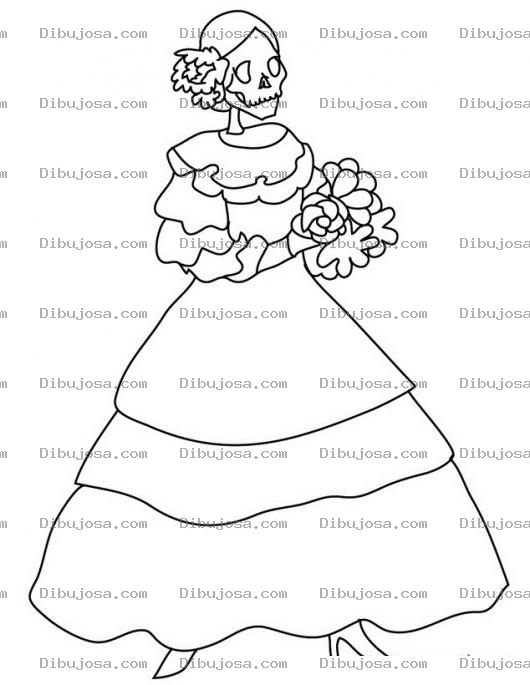 Dibujo para colorear Colorear Catrina Dibujos De Catrinas