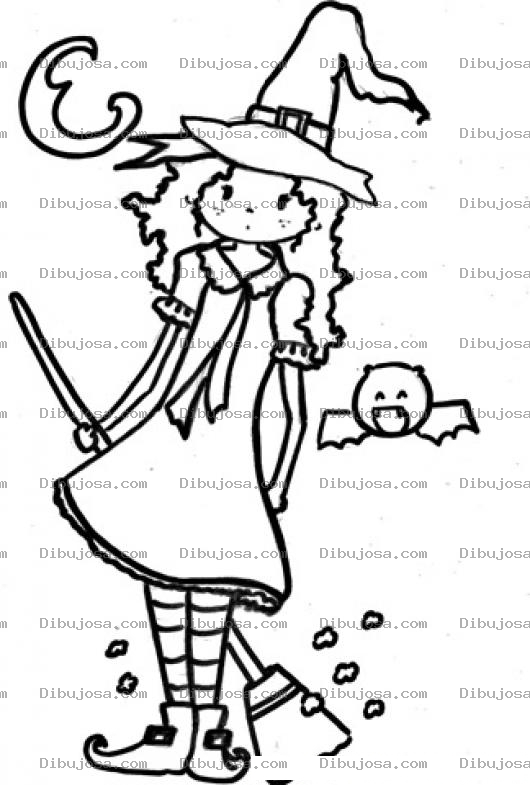 Dibujo para colorear Bruja Bonita Para Colorear Brujita Bonita