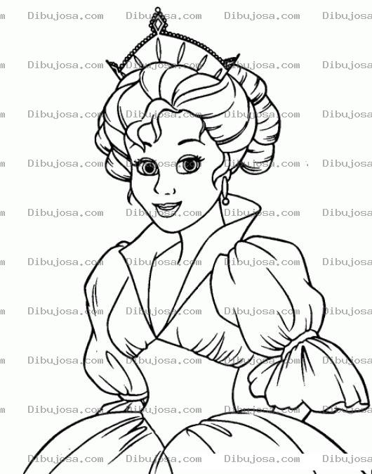 Dibujo para colorear Dibujo De Princesa Con Diadema Para Colorear