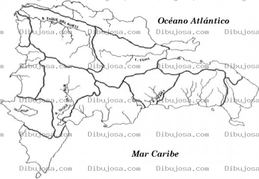 Dibujo para colorear Mapa De Los Rios De La Republica Dominicana Para Pintar Y Colorear A La Rep Dominicana