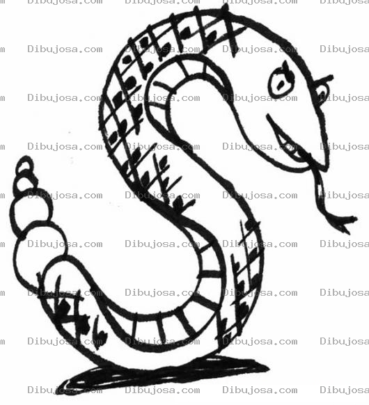Dibujo para colorear Dibujo De La Ese S De Serpiente Para Colorear