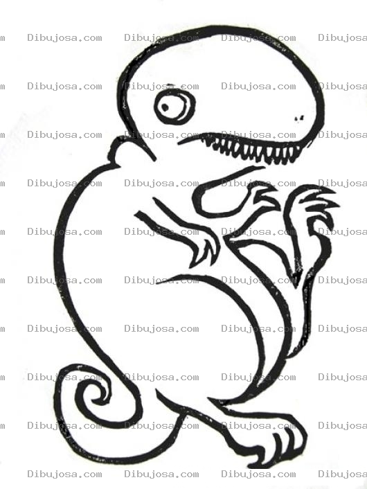 Dibujo para colorear Dinosaurio Caminando Sigilosamente Con Sigilo De Puntillas Para Pintar Y Colorear