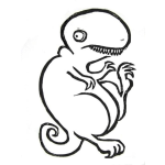 Dibujo para colorear Dinosaurio Caminando Sigilosamente Con Sigilo De Puntillas Para Pintar Y Colorear
