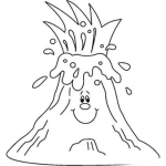 Dibujo para colorear Dibujo De Volcan En Erupcion De Lava Para Pintar Y Colorear